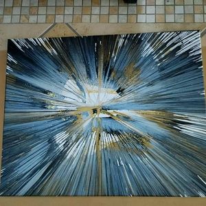 Silver black & gold spin art